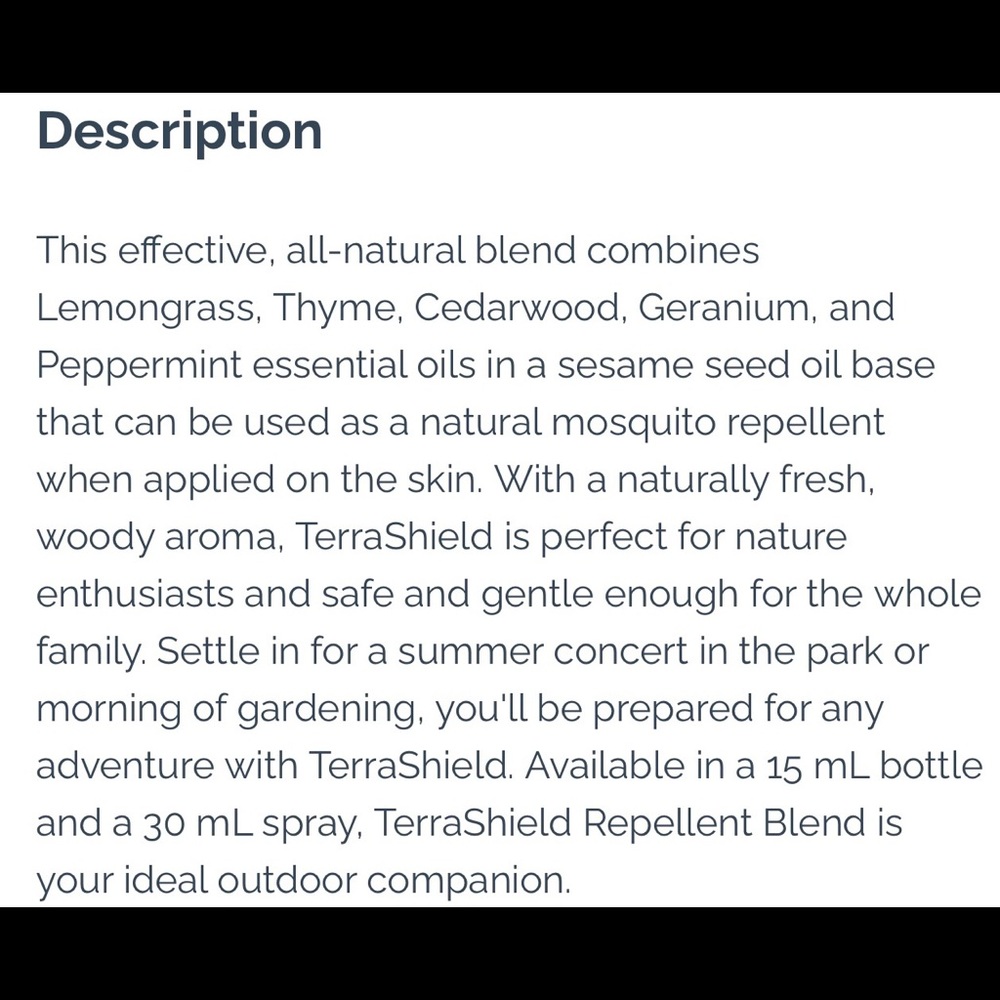New ~ do TERRA Terra Shield Repellent Blend - Picture 2 of 2